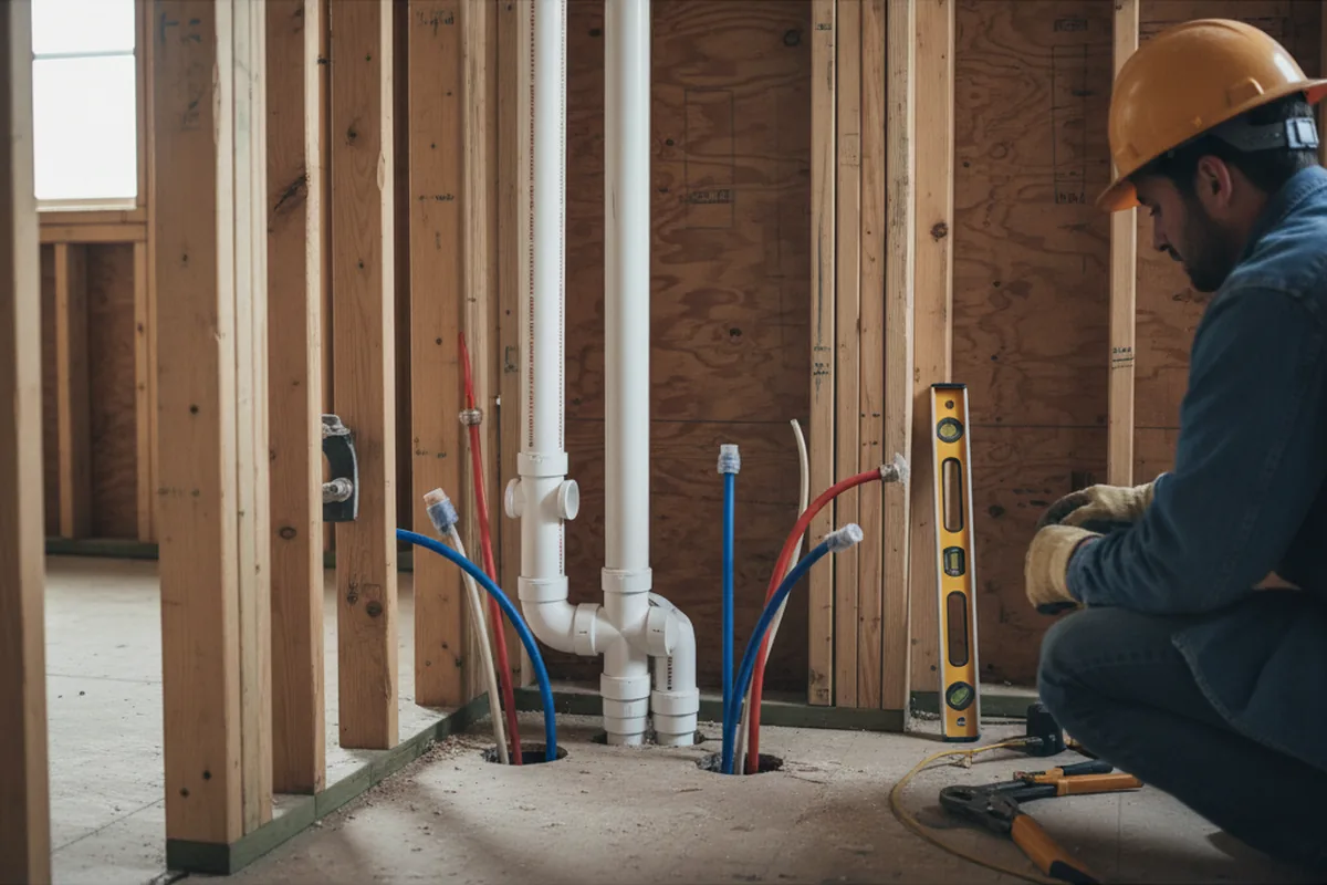 Drain and supply rough-in during Toilet Repair and Installation in Magnolia Springs